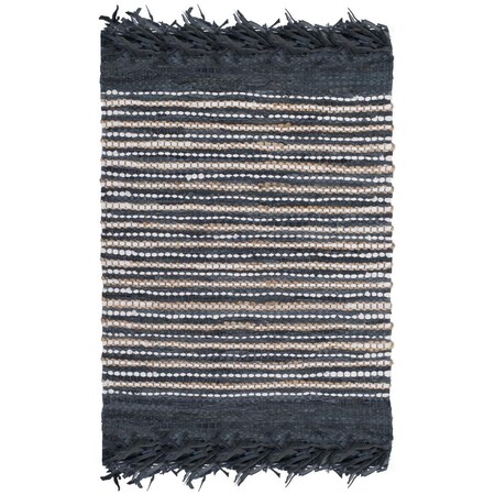 Safavieh Vintage Leather Hand Woven Medium Rectangle Area Rug Dark Grey & Multicolor - 6 x 9 ft. VTL373D-6